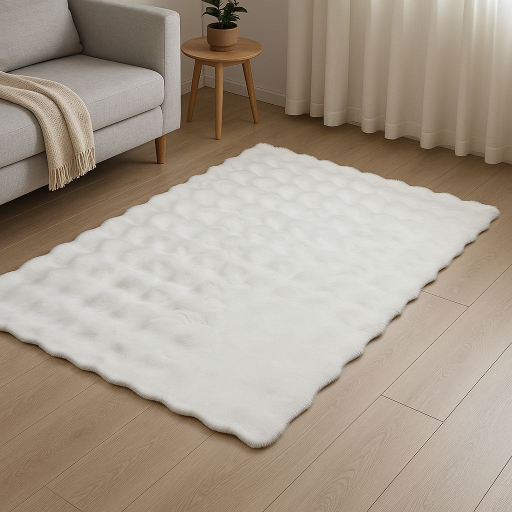 plyšovy mäkkým koberec 60*90 cm - BIELY