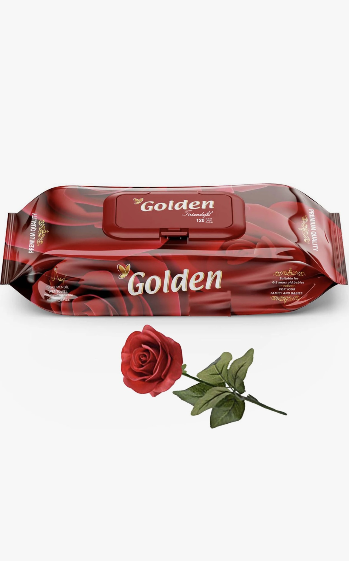 Vlhčené obrúsky Goldens vôňou ruže 120KS