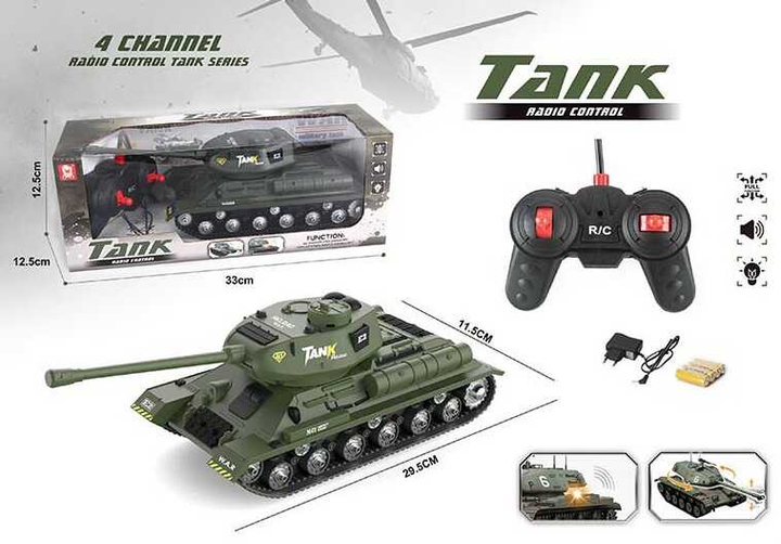 Rádiom ovládaný tank zvuk, 4,8V batéria